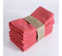 FINGERCRAFT Serviettes de Table en Tissu, Usage Quotidien, Serviettes de Table 100% Coton de qualité supérieure, parfaites pour Les fêtes, Les dîners, Les Mariages 20x20 Rose ET Blanc (Orange/Rose)