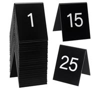 FINGERINSPIRE 1-25 Acrylique Numéros Table Tentes 62x62x70 mm Noir Numérotés Table Signes Table Restaurants Numéros Table Pour Restaurant Mariage Banquet Fête Réception