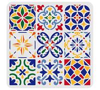 FINGERINSPIRE 1 Pcs Tuile Pochoirs 9 Styles Mini Mandala Tuiles Pochoir Templete 30x30cm Motif Floral Pochoirs Réutilisable Art Mandala Pochoirs pour Plancher Bois Mur Toile Carrelage Meubles
