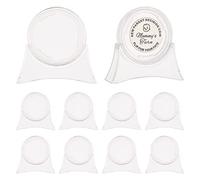 FINGERINSPIRE 10 Sets Présentoir de Pièces en Acrylique 60X66mm Présentoir Flottant avec Boîte Ronde de 37 mm de Diamètre et Base Trapézoïdale Porte-Monnaie Transparent pour Pièces de Collection