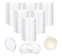FINGERINSPIRE 100 Pcs Pendentifs Porte-Monnaie en Acrylique Capsule de Protection pour Pièces Transparente avec 40mm Diamètre Intérieur Plateau Rond pour Porte-clés Étui Transparent pour Pièces