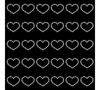 FINGERINSPIRE 100PCS Coeur Fer sur Strass Bling Cristal Transferts 24x20mm Argent Clair Amour Coeur Motif Cristal Strass Stickers Paillettes Hotfix Sparkle Stickers pour Costume Robe Décor