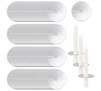 FINGERINSPIRE 100Pcs Porte-Bougie en Papier 80mm Diamètre Bobeche Papier Aluminium Bougies Rondes Couleur Gainsboro Protège-Gouttes pour Veillée Aux Chandelles Service Religieux Dévotion Veille Noël