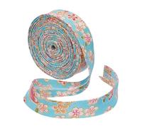 FINGERINSPIRE 10m Ruban de Coton à Fleurs 21mm Largeur Bleu Ciel Imprimé Floral Rubans Décoratifs à Motifs Floraux pour Loisirs Créatifs Couture Finitions Vêtements Emballage Cadeau.