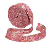 FINGERINSPIRE 10m Ruban de Coton à Fleurs 21mm Largeur Imprimé Floral Saumon Clair Rubans Décoratifs à Motifs Floraux pour Loisirs Créatifs Couture Finitions Vêtements Emballage Cadeau