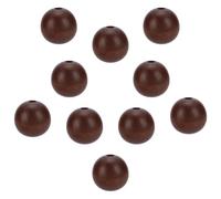 FINGERINSPIRE 10Pcs Grand Perle Ronde en Bois 45X42mm Diamètre Trou 12mm Grosses Perles D'Espacement en Bois Marron Coco Perles D'Espacement en Bois Teintées pour Colliers et de Bracelets Artisanaux
