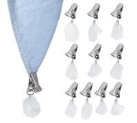 FINGERINSPIRE 10Pcs Poids de Nappe en Cristal de Quartz Naturel de 40~47mm avec Pinces en Fer pour Les Repas en Plein Air Pique Niques Événements pour Les Propriétaires Planificateurs D'Événements