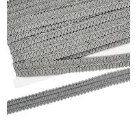 FINGERINSPIRE 11 Yards Gris Tresse Garniture 16mm Polyester Tissé Tresse Garniture Centipede Garniture Gimp Garniture de Base pour DIY Artisanat Costume Couture Rideau Housse Décoration