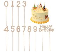 FINGERINSPIRE 11PCS Joyeux Anniversaire Gâteau Topper Métal Doré Strass Gâteau Décoration Numéro 0-9 Anniversaire Gâteau Toppers Bling Cupcake Toppers pour Fête de Mariage Anniversaire