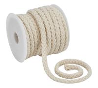 FINGERINSPIRE 12.5m Bordure Tressée en Coton Avec Une Bobine Vide Plastique Bordure Tressée Tissée 10mm Large Cordon Tressé en Coton Blanc Floral pour Poignée de Sac Couture Artisanat Fait à la Main