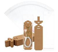 FINGERINSPIRE 120 Porte Clés Couleur Pérou Avec Pochettes Auto Scellantes Porte Clés Rectangulaire en Papier Kraft Vierge de 20x4.5cm Cartes à Suspendre pour Exposer Des Porte Clés Des Bijoux