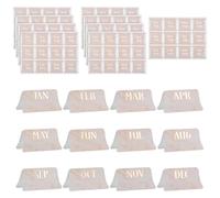 FINGERINSPIRE 120Pcs(10 Feuilles) Onglets Mensuels Plastifiés pour Agenda Étiquettes Autocollantes Décoratives pour Agenda Mensuel Couleur Amande Blanchie 25x25mm pour Bureau Études Organisations