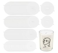 FINGERINSPIRE 120Pcs Couvercles de Bougies en Papier Vierge 5.8~7.9cm Couvercles Anti-Poussière de Bougies Plats et Ronds avec Languette de Traction Protecteurs de Poussière de Décoration de Bougies