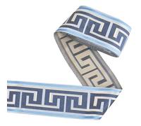 FINGERINSPIRE 12m Galon pour Rideaux Ruban Jacquard de 90mm de Large Avec Motif Grec Bleu Foncé en Polyester pour la Décoration Intérieure et les Projets de Couture et D'Art à Faire Soi Même