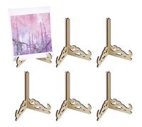 FINGERINSPIRE 12Pcs Mini Plateau à Plusieurs Niveaux Chevalet de Décoration Chevalet Miniature Support en Bois Couleur Burlywood Plateau à Plusieurs Niveaux en Bois Chevalets de Signalisation Mini