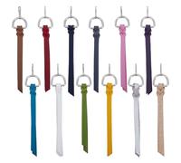 FINGERINSPIRE 12Pcs Tirette de Fermeture Éclair en Cuir 10cm Curseur de Fermeture Éclair en Similicuir Plat avec Boucle en Anneau en Fer pour DIY Artisanat en Cuir Bottes Veste Sac Bagages Sac à Main