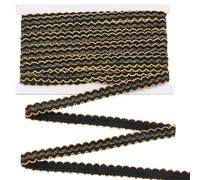 FINGERINSPIRE 13 Yards Gimp Braid Garniture Or Bord Tissé Tresse Garniture 14mm Blanc Métallisé S Wave Tresse Garniture Couture Polyester Artisanat Gimp Garniture pour Rideau Housse DIY Costume
