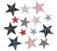 FINGERINSPIRE 14Pcs D'Appliques en Strass en Forme D'Étoile Repasser sur Des Patchs Étoiles Scintillants Étoiles Adhésives Chaudes Appliques de Strass pour Robe Chaussures Décoration