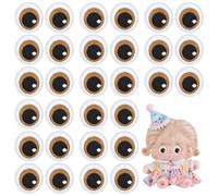 FINGERINSPIRE 15 Paire Patchs Thermocollants à Coudre pour les Yeux Patchs Brodés Kaki Foncé en Forme D'Yeux de Dessin Animé Jolis Patch Décoratifs Brodés pour Décoration Vêtements et Fournitures DIY