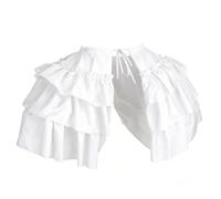 FINGERINSPIRE 152 cm Jupon à Cerceaux Victorian 50 cm Large Double Volants Jupon pour Costumes de Théâtre Robes de Bal Style Rococo Blanc Polyester Crinoline Double Face Volants Jupons