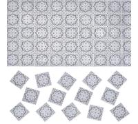 FINGERINSPIRE 160Pcs Mini Carrelage de Sol Double Face en Bois pour Maison de Poupée Carreaux Sol Carrés Blancs pour Maison Poupée Échelle 1/12 Meubles Miniatures Bois Accessoires pour Maison Poupée