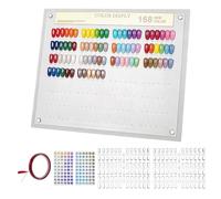 FINGERINSPIRE 168 Présentoir de couleur pour ongles 33 x 27 cm, tableau d'échantillons de nail art avec faux ongles et autocollants numérotés en acrylique, présentoir de couleur gel avec ensemble