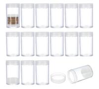 FINGERINSPIRE 16Pcs Tube de Rangement Rond Transparent pour Pièces de Monnaie Plastique Avec Éponge Protection Tubes Collecte Transparents 33x56mm pour Pièces Monnaie Pièces Commémoratives Rares(29Mm)