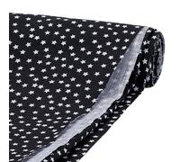 FINGERINSPIRE 1m Tissu en Coton à Coudre Avec Motif D'Étoiles Tissu en Popeline de Coton Tissé Noir 1.56m Large Au Mètre Tissu en Coton Rectangulaire pour Vêtements de Poupée Couture DIY Artisanat