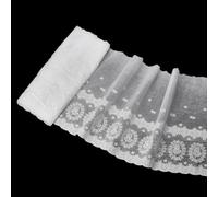 FINGERINSPIRE 2.74m Borde Dentelle Coton 280mm Ruban Dentelle Fleur Blanche Coton Broderie Florale Borde Ourlet Ondulé Ruban Couture pour Artisanat Couture Décor Vestimentaire Robes Mariée Mariage DIY