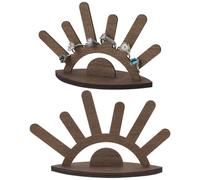 FINGERINSPIRE 2 Ensemble Présentoirs à Bagues en Bois Présentoir à Bagues en Forme D'Œil Support à Bagues en Bois Sienne pour Bijoux Présentoir à Bagues Contre Le Mauvais Œil Support de Rangement Bois