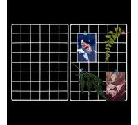 FINGERINSPIRE 2 Pcs Panneau Mural Grillage Fil 40x30 cm Blanc Tableau Exposition Photo Rectangle pour Organisation Photos Notes Panneau Grille Fer pour Présentation Photos Souvenirs Déco Murale Maison