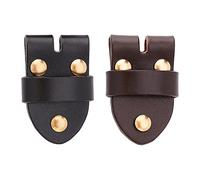 FINGERINSPIRE 2 pcs Tête de Boucle Ardillon pour Homme 66.5x45x21mm Noir et Marron Boucle de Ceinture Rétro avec Rivets à Vis en Laiton Ceinture en Cuir Remplacement Lien Boucle Tête de Ceinture