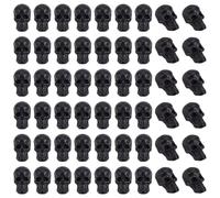 FINGERINSPIRE 200Pcs Décorations D'Halloween Avec Crâne Miniature 9x16x10.5mm Décorations Miniatures de Crâne D'Halloween en Plastique Noir Sans Trou pour DIY Artisanat Décoration Maison et Festivals