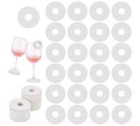 FINGERINSPIRE 200Pcs Étiquette de Nom de Boisson en Papier pour Verres à Vin 50mm Ronde de Couleur Blanche Marqueur Verre Vin Breloque de Verre à Vin Vierge Marqueur D'Identification pour Invités Fête