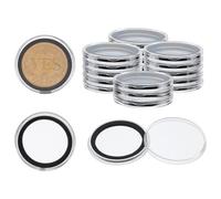 FINGERINSPIRE 20Pcs Capsules pour Pièces 38mm Porte-Pièces à Anneau Noir sans Bruit Écrins pour Collection de Pièces de 1Oz Dollars d'argent Morgan Peace Eisenhower Dollars d'argent