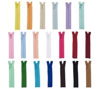 FINGERINSPIRE 20Pcs Mini Fermeture Éclair Colorée pour Vêtements de Poupée 9cm de Long 20 Couleurs Fermeture Éclair en Nylon Avec Tirette en Alliage Mini Fermetures Éclair Colorées pour Vêtements DIY
