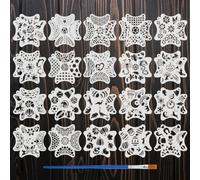 FINGERINSPIRE 20Pcs Pochoir Réutilisable pour Peinture Du Visage et Du Corps 15x15cm Motif Fantaisie Fées Licornes Sirènes Flammes Océan Automne Halloween pour Fête Festival Cosplay