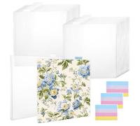 FINGERINSPIRE 24 Pcs Organisateur Stockage Papier Scrapbook avec 24Pcs Onglets Index Collants 320x325mm Organisateur Papiers Polyvalent Diviseur Stockage Rectangulaires Clair pour Vinyle Papier Carton