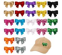 FINGERINSPIRE 24 Pièce de Mini Nœud à Paillettes de 12mm à Coudre sur Des Patchs de Nœud Brillants Petits Nœuds Appliqués Patchs Brodés en Cuir Nœud Papillon à Paillettes pour Vêtements Sacs Vestes