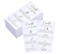 FINGERINSPIRE 240PCS Cartes d'Instructions d'Entretien de Bougies 5x8.8cm Carte Instructions Rectangulaire Faite à la Main avec Mots Papier Blanc Cartes Instructions Entretien pour Bougies Artisanales