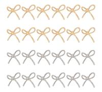 FINGERINSPIRE 24Pcs Bouton en Alliage en Forme de Nœud Platine/Or Clair 20mm Trou Unique Boutons de Couture Décoratifs Breloques de Nœud Papillon Boutons pour Vêtements Manteau Cape Pull Chemises