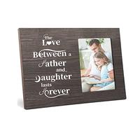 FINGERINSPIRE 25x20cmCadre photo L'amour entre père et fille dure pour toujours Cadre photo commémoratif Cadre photo avec mot pour l'obtention du diplôme, cadeau d'anniversaire