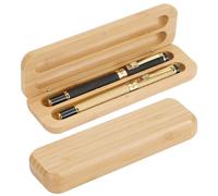 FINGERINSPIRE 2Pcs Étui à Stylos en Bois 17X5X2.45cm Boîte de Rangement Rectangulaire en Bois pour Stylos Boîte Cadeau Couleur Burlywood Étui à Crayons Double à 2 Fentes pour Organisateur de Bureau