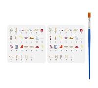 FINGERINSPIRE 2Pcs Pochoir Alphabet Égyptien 30x30cm Pochoir D'Écriture Égyptienne Pochoirs Hiéroglyphes en Plastique Avec Pinceau pour Décoration Murale Projets D'Artisanat Peinture sur Tissu
