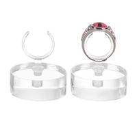 FINGERINSPIRE 2PCS Présentoir à Bagues en Acrylique Blocs de Support D'Anneau de Support D'Anneau en Cristal 3.5x3.1x4cm Vitrine D'Anneaux en Forme de Cylindre Solide et Transparent pour Bijoux Bague
