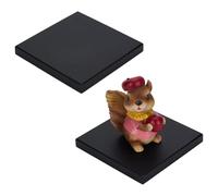 FINGERINSPIRE 2Pcs Socle Carré en Bois 16x16x1.85cm Noir Style Minimaliste Présentoir à Bijoux Vitrine Plaques en Bois Gravables pour Loisirs Créatifs Présentoir Souvenirs Exposition Art Décor Maison