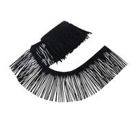 FINGERINSPIRE 3.66m Passementerie Frange à Pompons Simili Cuir Double Face 15cm Large Noir Passementerie Frange Pompons Coudre Double Face Ruban Franges Pompon Simili Cuir pour Sac à Main Jupe Rideau