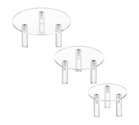 FINGERINSPIRE 3 ensemble Acrylique Rond Présentoir 12/10/8cm 3 pieds Clair Figurine Présentoirs Acrylique Présentoir Plate-Forme pour Bijoux Modèles de Figurines Jouets Cosmétiques Ou Collections