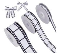 FINGERINSPIRE 3 Rouleau de Rubans de Film 27 m Rubans de Film 10/22/38mm Bordure de Films Noir et Blanc 9 m Par Rouleau pour Fête à Thème de Théâtre Bricolage Décoration D'Événement à Domicile