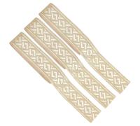 FINGERINSPIRE 3 Rouleaux 21m Galon De Couture Nœud Celtique 32mm De Large Ruban Jacquard De Couture Blanc Navajo Ruban Artisanal Polyester pour Décor Intérieure Embellissement Vêtements DIY 7m/Rouleau